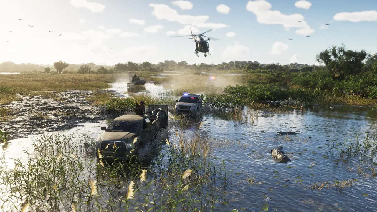 Police cruisers, boats & helicopters